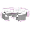 vidaXL 13-tlg. Garten-Sofagarnitur mit Kissen Beige Poly Rattan