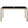 vidaXL 7-tlg. Garten-Essgruppe mit Auflagen Poly Rattan Beige