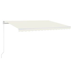 vidaXL Markise Manuell Einziehbar mit LED 400x350 cm Creme