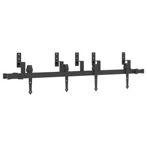 vidaXL Schiebet&uuml;rbeschlag-Set 152,5 cm Stahl Schwarz