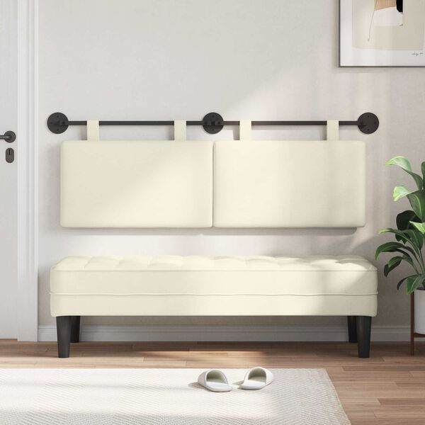 vidaXL H&auml;ngevorderseite Wandmontiert Creme 150 x 55 x 5 cm Cordstoff