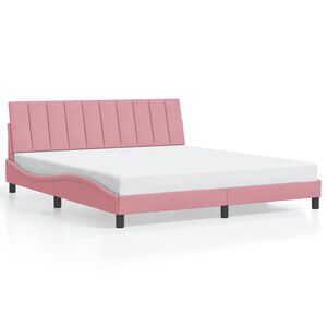 vidaXL Bettgestell ohne Matratze "Hanko" Rosa 180x200 cm Samt