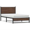 vidaXL Metallbett ohne Matratze Braun Eichen-Optik 107x203 cm