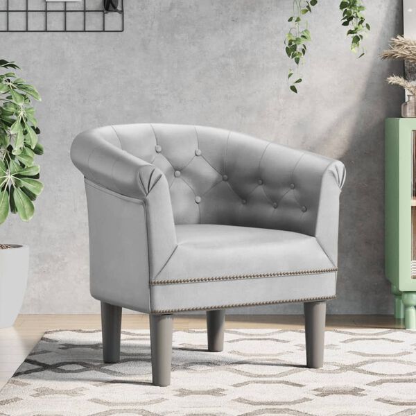 vidaXL Clubsessel Silbern Kunstleder
