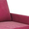 vidaXL 3-tlg. Sofagarnitur mit Kissen Weinrot Samt