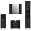 vidaXL Badezimmermöbel Set mit Regal 4 pcs Schwarz 30 x 30 x 179,5 cm
