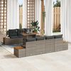 vidaXL Garten-Sofa-Set mit Speicher 8 pcs Grau Poly Rattan