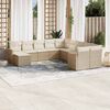 vidaXL 11-tlg. Garten-Sofagarnitur mit Kissen Beige Poly Rattan