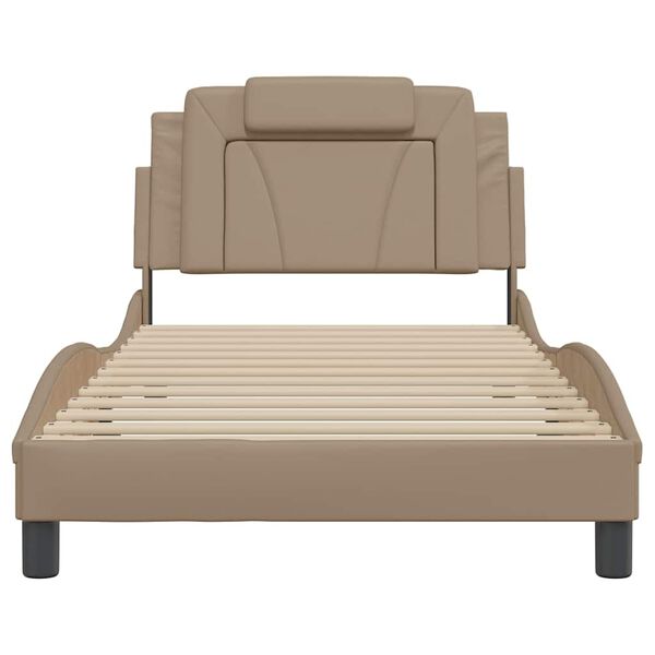 vidaXL Bettgestell "Viana" ohne Matratze Cappuccino-Braun 100x200 cm Kunstleder