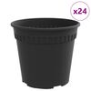 vidaXL Runder Blumentopf 24 stk. Schwarz &Oslash; 19 x 16 cm Kunststoff