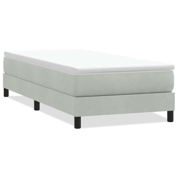 vidaXL Boxspringbett ohne Matratze Hellgrau 100x210 cm Samt