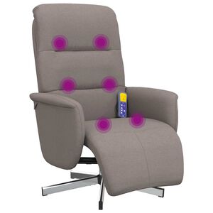 vidaXL Massagesessel mit Fu&szlig;teil Taupe Stoff