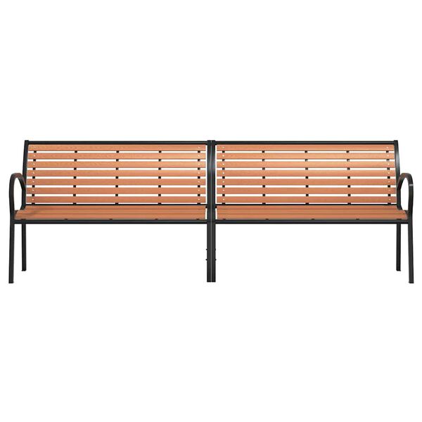 vidaXL Gartenbank Braun 231 cm Holz & Pulverbeschichteter Stahl