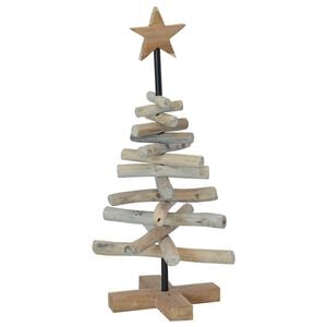 vidaXL Weihnachtsbaum Braun 60 cm Massivholz Teak