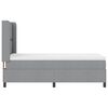 vidaXL LED Boxspringbett mit Matratze Hellgrau 100 x 200 cm Stoff