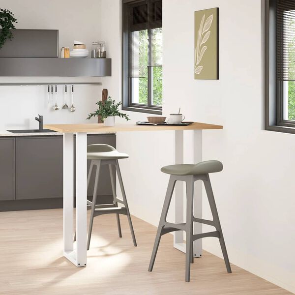 vidaXL Bartischbeine U-Form 2 Stk. Wei&szlig; 50x(110-111) cm Stahl