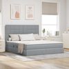 vidaXL Bett mit Stauraum und LED Hellgrau 160 x 200 cm Polyester