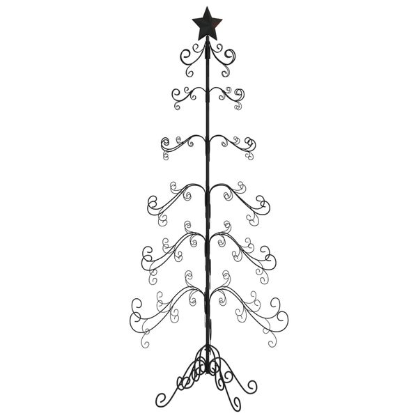 vidaXL Metall-Weihnachtsbaum f&uuml;r Dekorationen Schwarz 215 cm