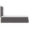 vidaXL Ottoman-Bett mit Matratze Grau 90x190 cm Kunstleder