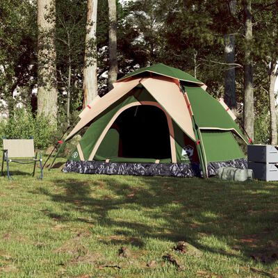vidaXL Kuppel-Campingzelt 5 Personen Grün Quick Release