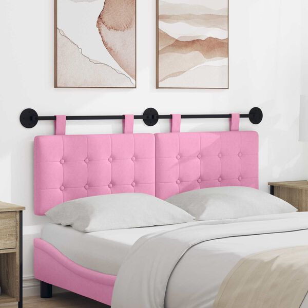 vidaXL H&auml;ngevorderseite Wandmontiert Rosa 130 x 55 x 5 cm Stoff