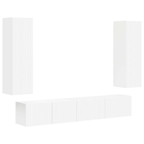 vidaXL TV-Schrankset Wandmontiert 3 pcs Wei&szlig; Holzwerkstoff