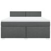 vidaXL Boxspringbett mit Matratze Dunkelgrau 180x200 cm Stoff