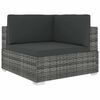 vidaXL Sofa-Eckteil mit Kissen Poly Rattan Grau