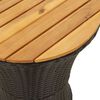 vidaXL Garten-Beistelltisch Trommelform Schwarz Poly Rattan Massivholz