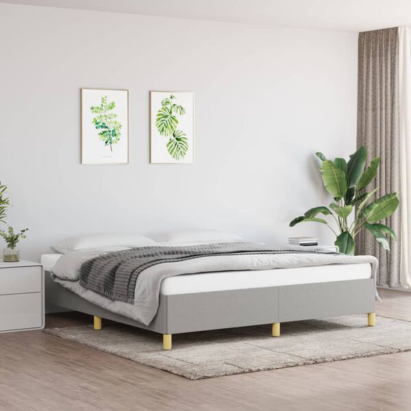 vidaXL Boxspringbettgestell Hellgrau 180x200 cm Stoff