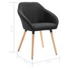vidaXL Esszimmerst&uuml;hle 6 Stk. Schwarz Stoff