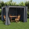 vidaXL Pavillon mit Vorh&auml;ngen Anthrazit 3x3 m Stahl