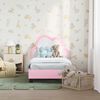 vidaXL Kinderbettgestell mit Kopfteil mit Kopfteil Rosa 70 x 140 cm PU