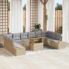 vidaXL Garten-Sofa-Set mit Kissen mit Kissen 11 pcs Beige und Grau