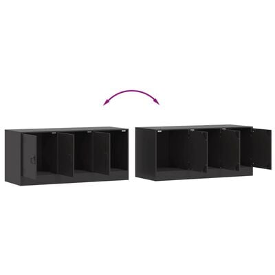 vidaXL TV-Schrank Schwarz 99x39x44 cm Stahl