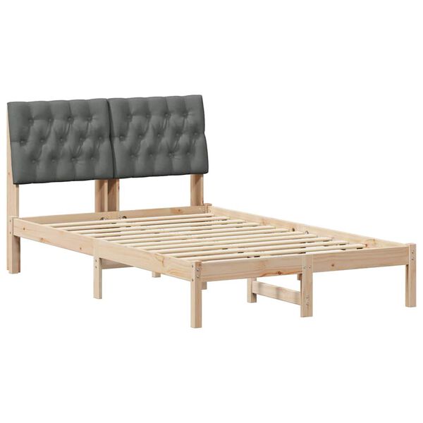 vidaXL Bettgestell mit gepolstertem Kopfteil Braun 120 x 200 cm