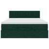 vidaXL Ottoman-Bett mit Matratze & LEDs Dunkelgr&uuml;n 140x190 cm Samt