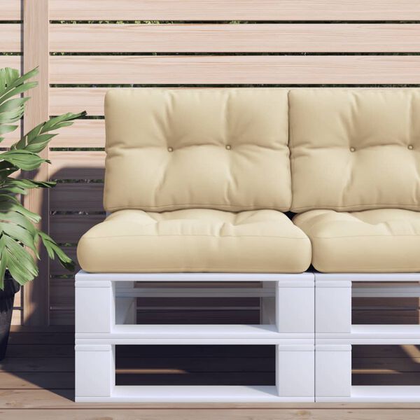 vidaXL Palettenkissen Beige 50x40x12 cm Stoff