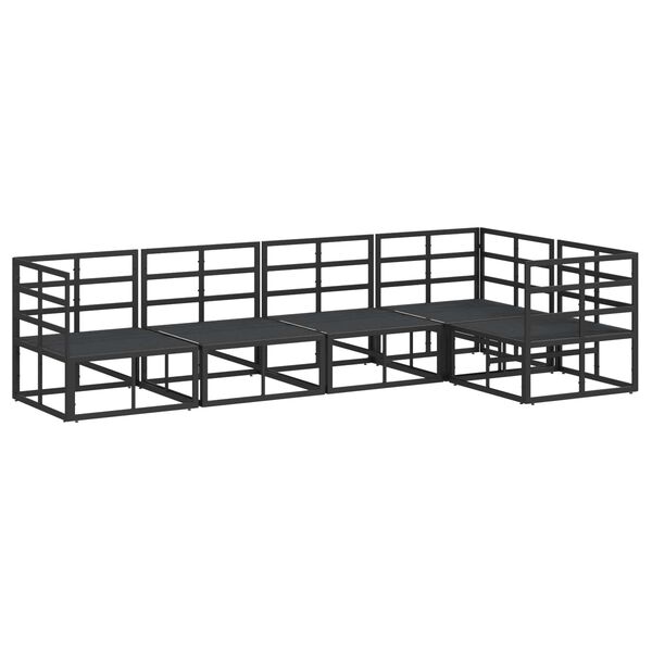 vidaXL Gartensofa-set mit Kissen 5 pcs Schwarz Aluminium