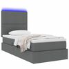 vidaXL Bett mit Stauraum und LED Dunkelgrau 100 x 200 cm Polyester