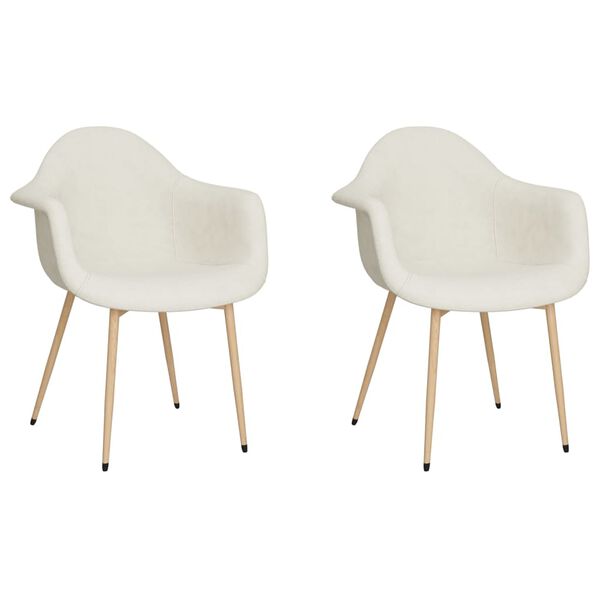 vidaXL Esszimmerst&uuml;hle 2 Stk. Creme Stoff