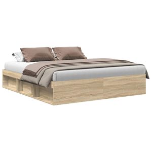 vidaXL Bettgestell Sonoma-Eiche 200x200 cm