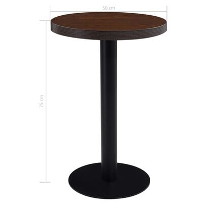 vidaXL Bistrotisch Dunkelbraun 50 cm MDF