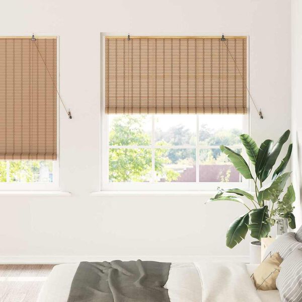 vidaXL Rollo mit Vorh&auml;ngen Natur 150 x 220 cm Bambus
