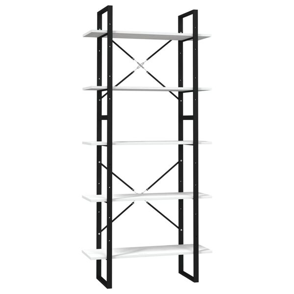 vidaXL B&uuml;cherregal 5 F&auml;cher Wei&szlig; 80x30x175 cm Massivholz Kiefer