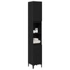 vidaXL Badezimmerschrank mit T&uuml;r Schwarz Eichen-Optik 30 x 30 x 190 cm