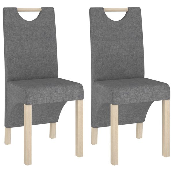vidaXL Esszimmerst&uuml;hle 2 Stk. Hellgrau Stoff