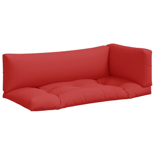 vidaXL Palettenkissen 3-tlg. Rot Stoff