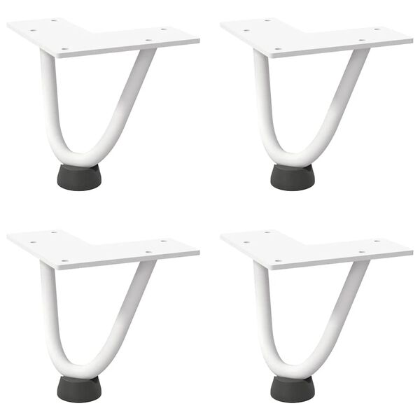 vidaXL Haarnadelbeine f&uuml;r Couchtisch 4 Stk. Wei&szlig; 10 cm Massivstahl