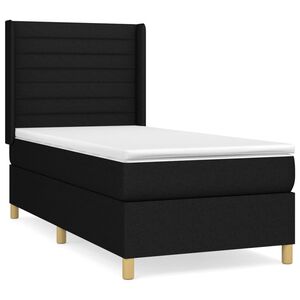 vidaXL Boxspringbett mit Matratze Schwarz 80x200 cm Stoff